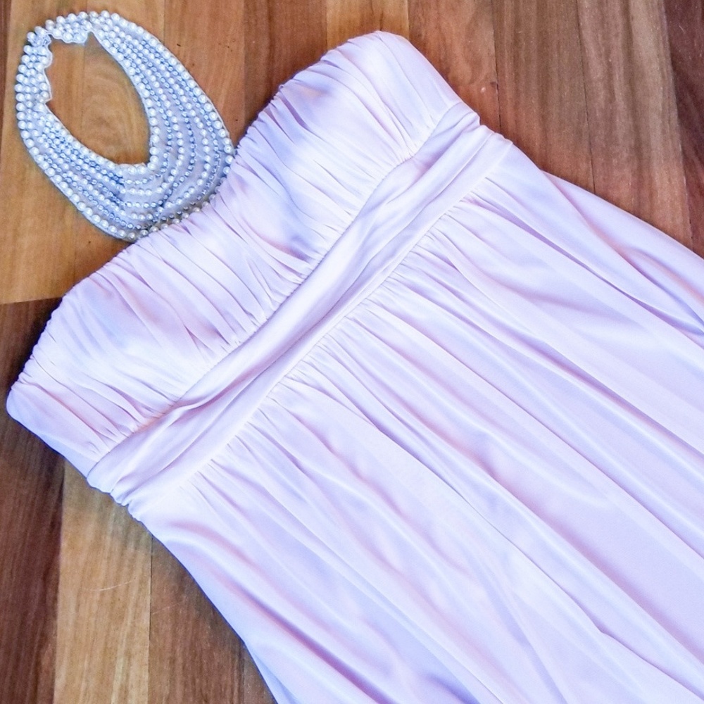 Pearl Jeweled Necklace Halter Mesh Gown - Picture 3 of 6